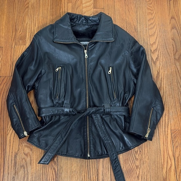Vintage Marcia Leather Jacket Black Women’s XL Bomber Biker Moto - Picture 1 of 11